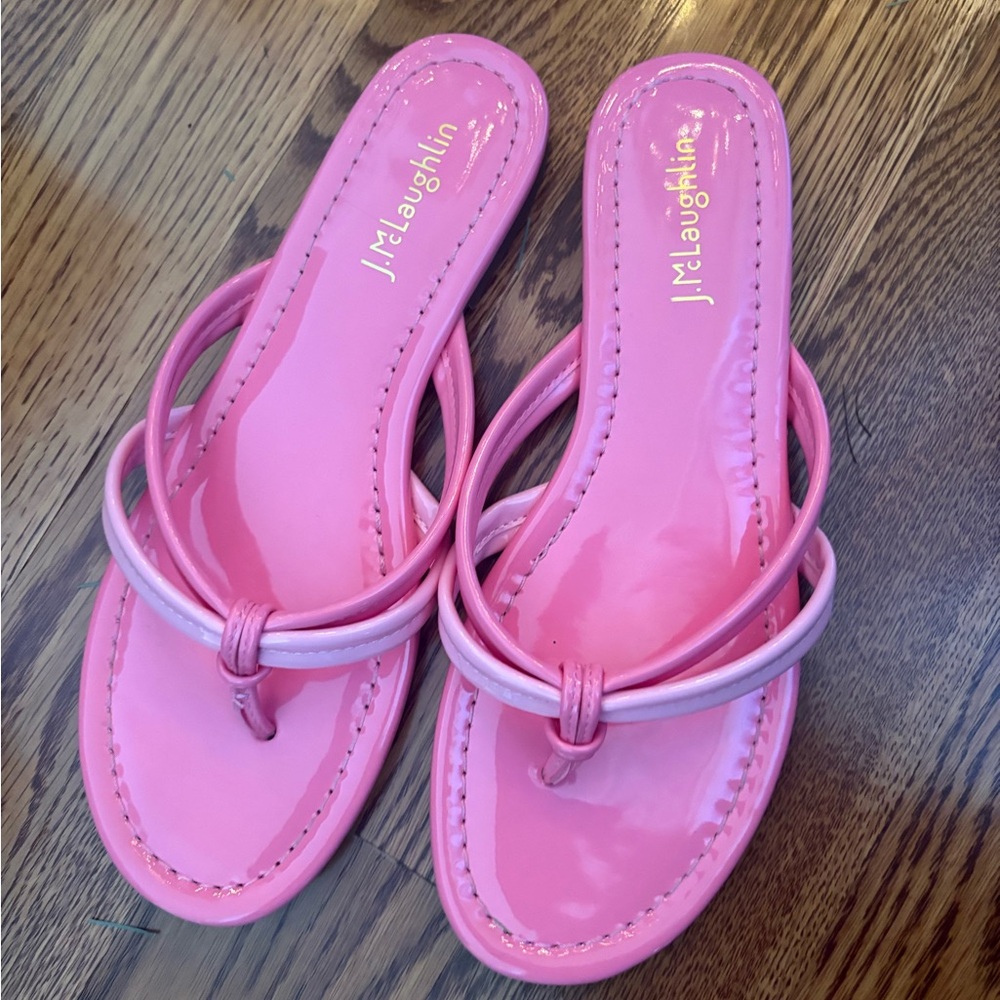 J.McLaughlin Caitlin Patent Sandal flip flop pink 8
